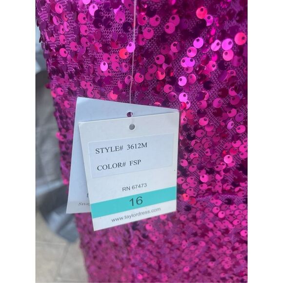 Taylor Plus Size Pink Sequin Maxi Dress Size 16 Fairycore Feminine - Picture 7 of 7